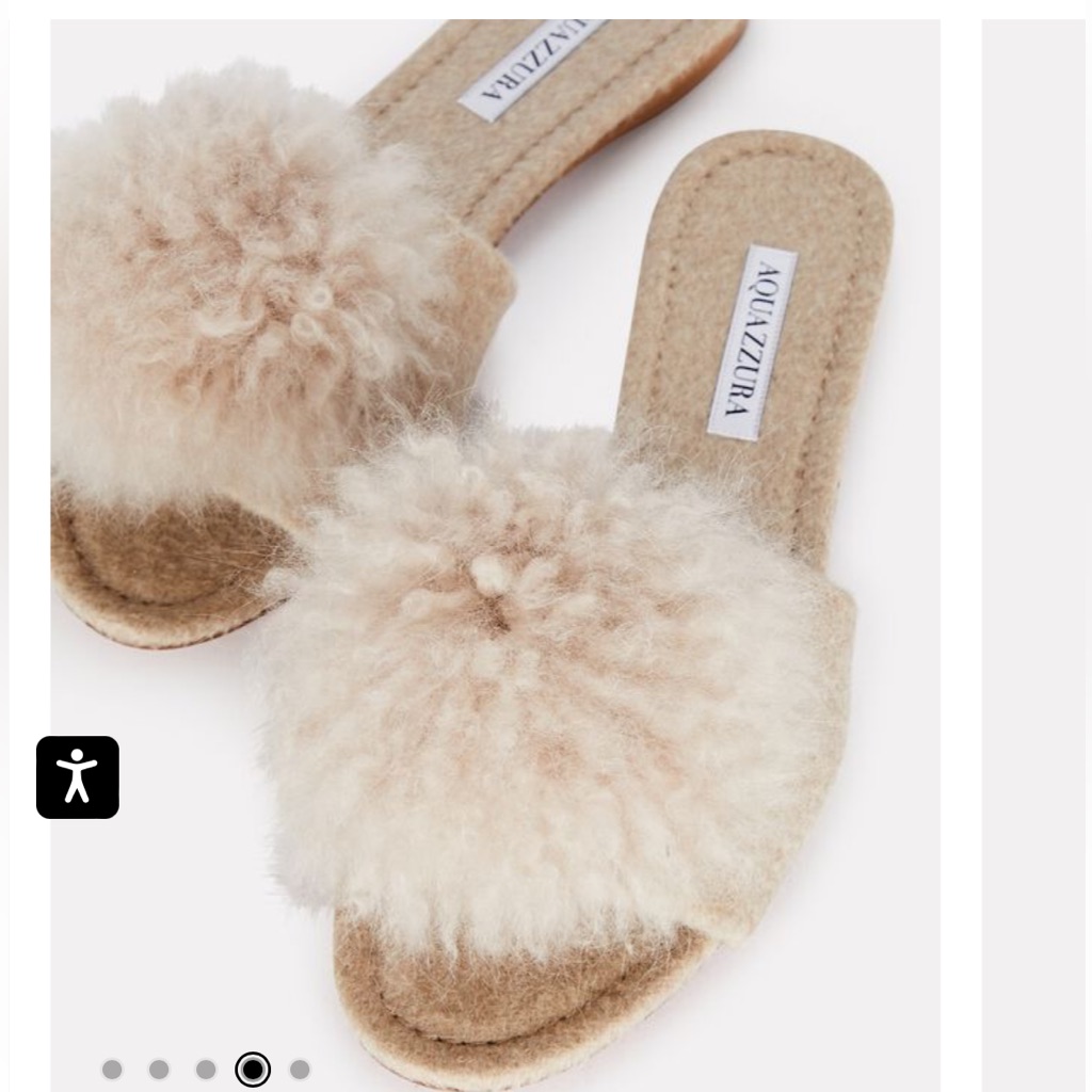 Aquazzura | Shoes | Aquazzura Foxy Faux Shearling Pompom